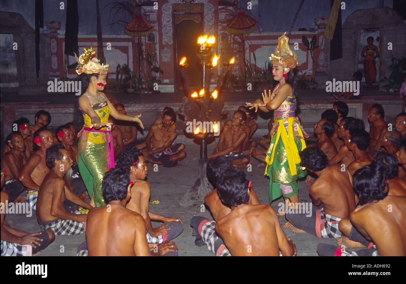 Indonesia Bali Ubud kecak dance Foto Stock