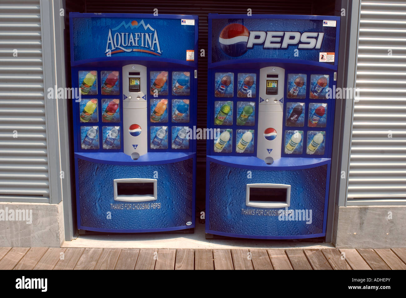 Distributori automatici di bibite dispensare Pepsi Cola prodotti nel quartiere di NYC di Chelsea Foto Stock