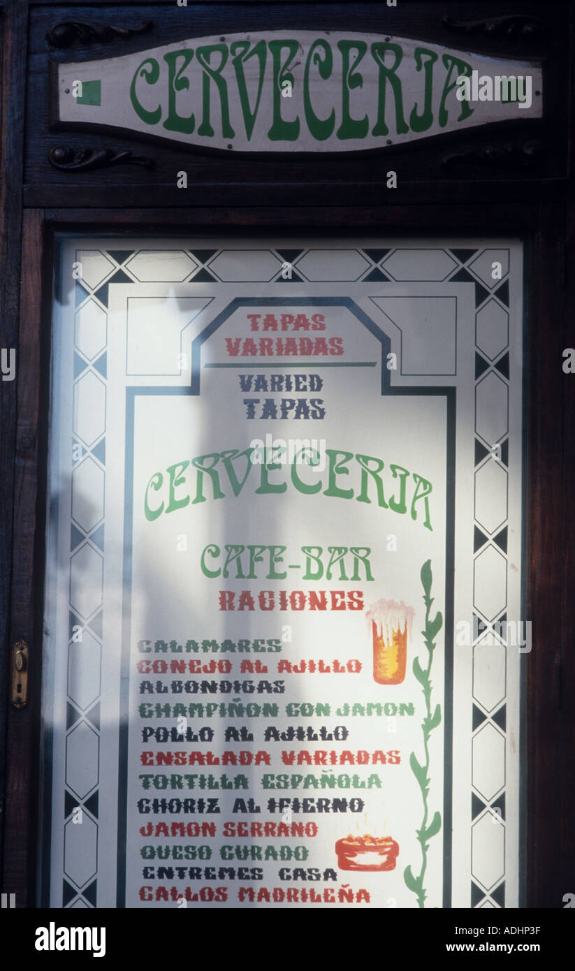 Bar Cerveceria Centro Madrid Spagna Foto Stock