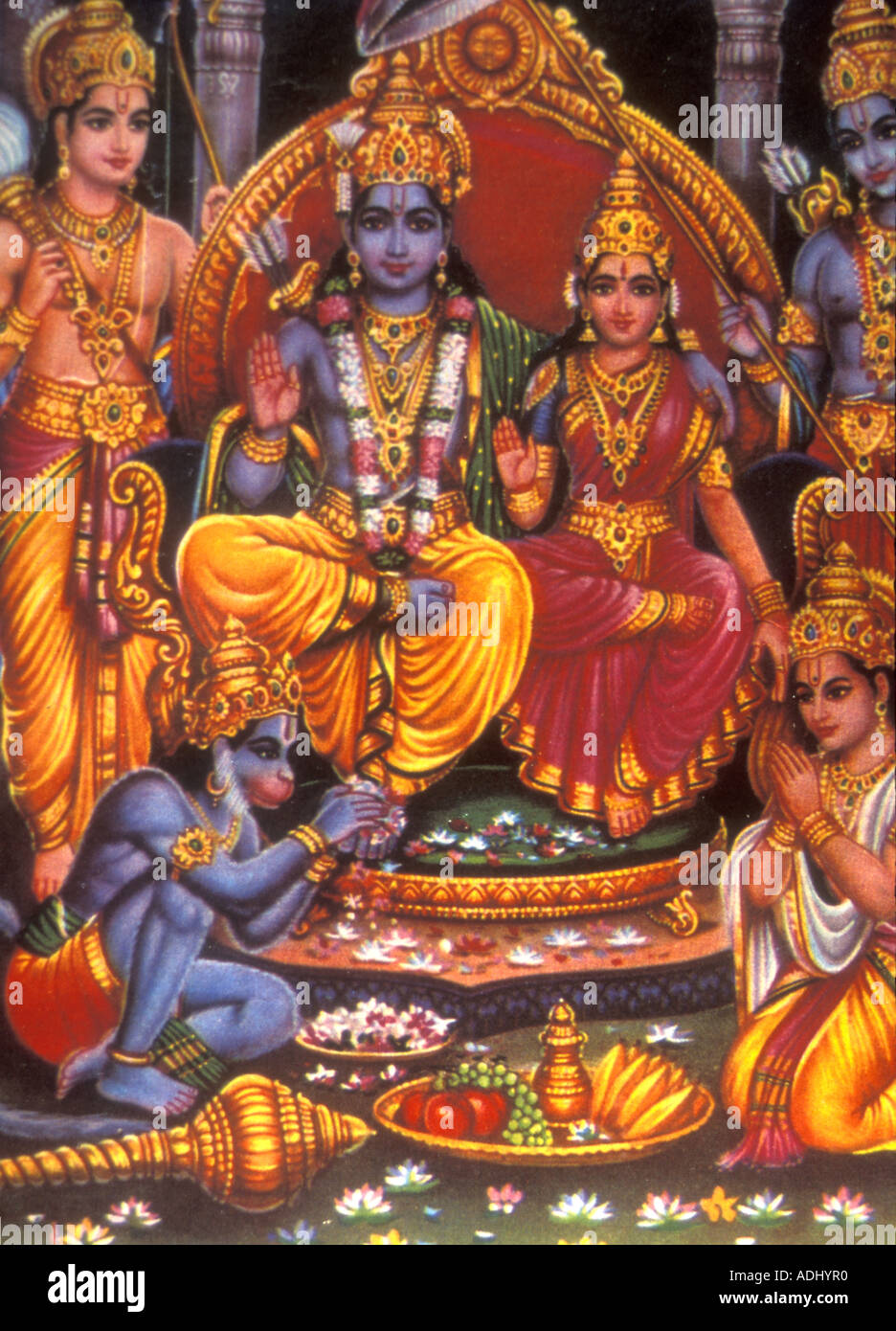 Rama e Sita sono i personaggi centrali dell'epico Ramayana Hindu Foto Stock