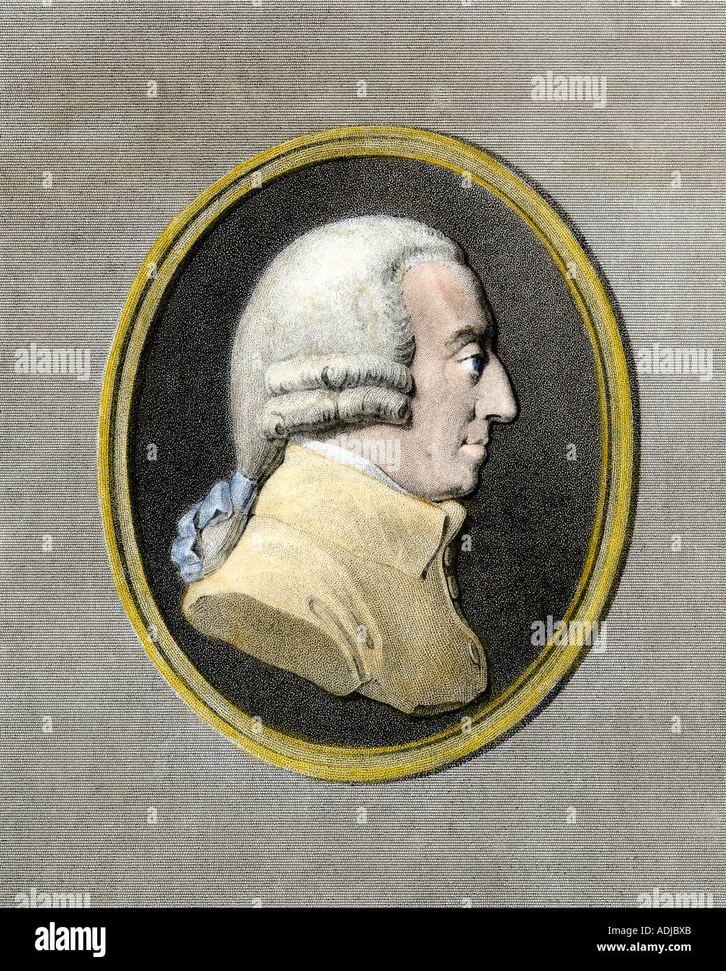 Adam Smith. Colorate a mano l'incisione Foto Stock