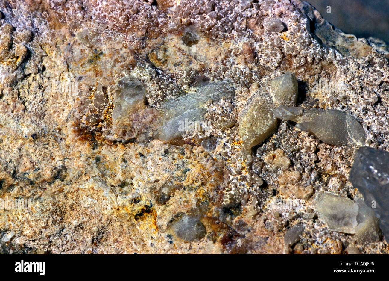 Bergkristall minerale auf Granit Insel Elba Foto Stock