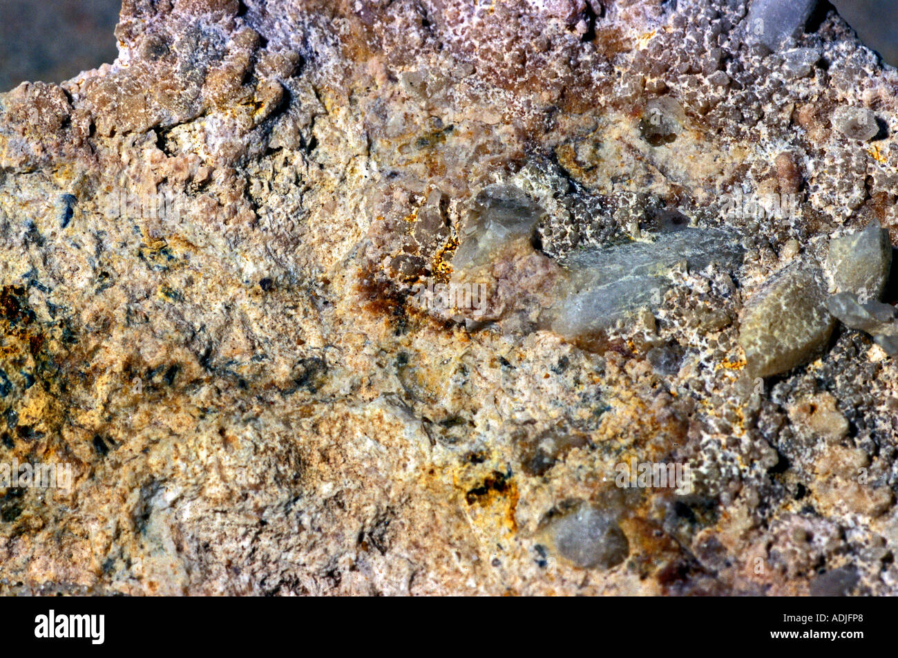 Bergkristall minerale auf Granit Insel Elba n. MR Foto Stock