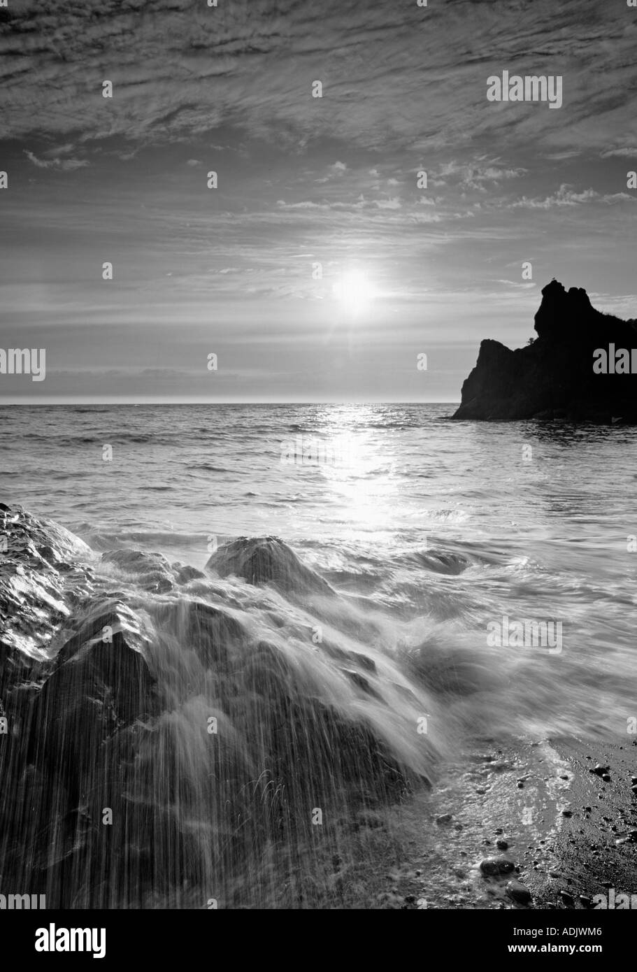 Tramonto al Ruby Beach Parco nazionale di Olympic Washington Foto Stock
