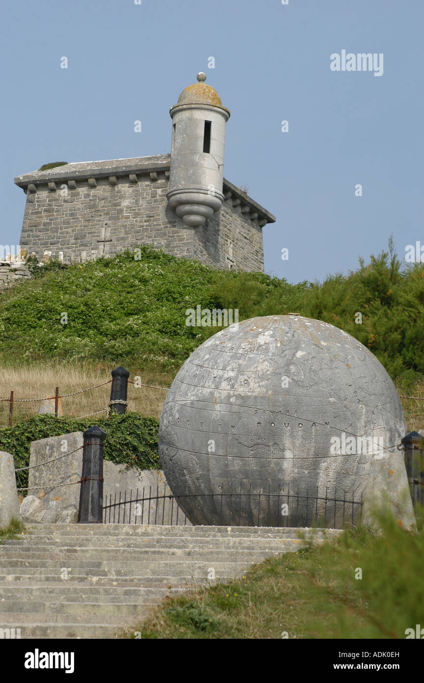 Il globo - Durlston, Dorset, Inghilterra Foto Stock