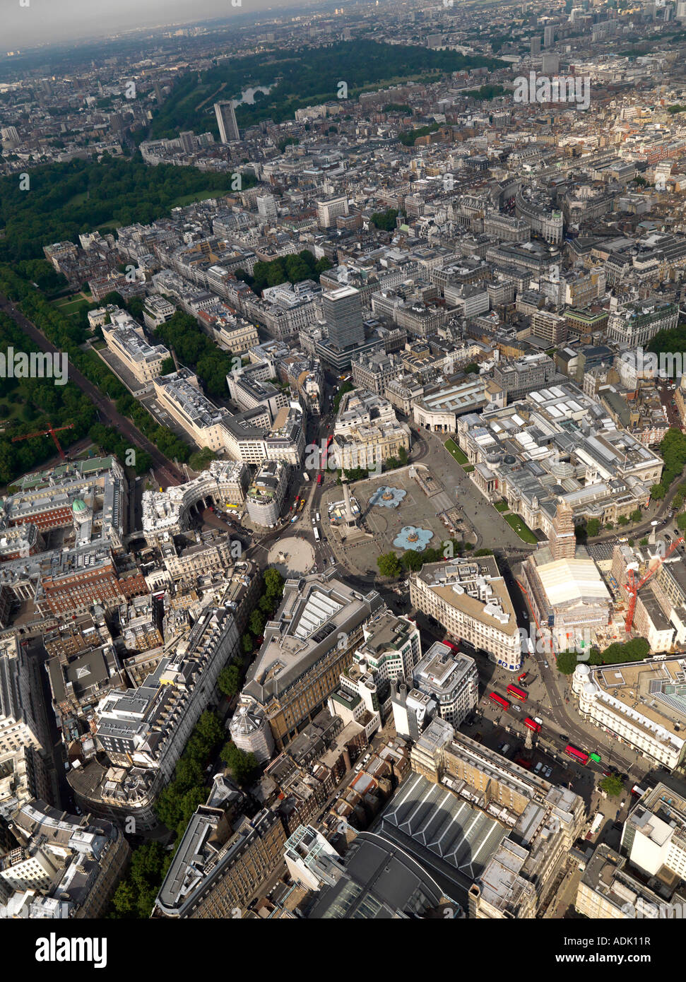 Vista aerea di Londra, Trafalgar Square Foto Stock