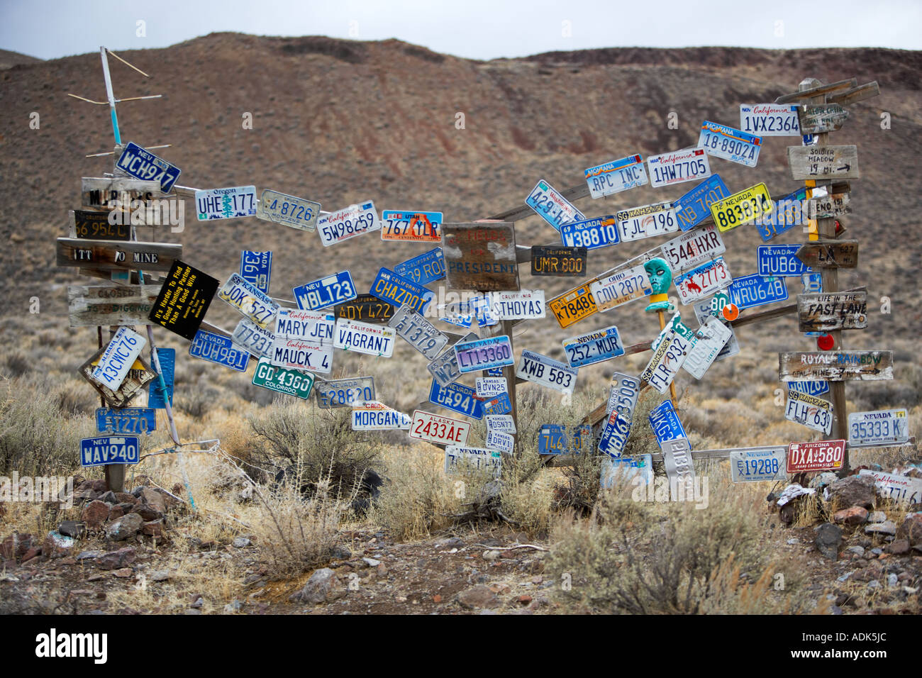 Piastra di licenza visualizza Black Rock Desert National Conservation Area Nevada Foto Stock
