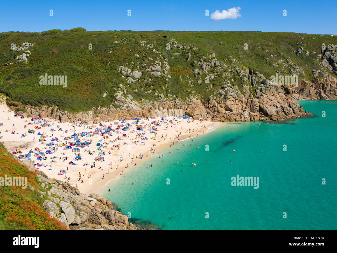 Porthcurno Beach, Cornwall, Regno Unito Foto Stock