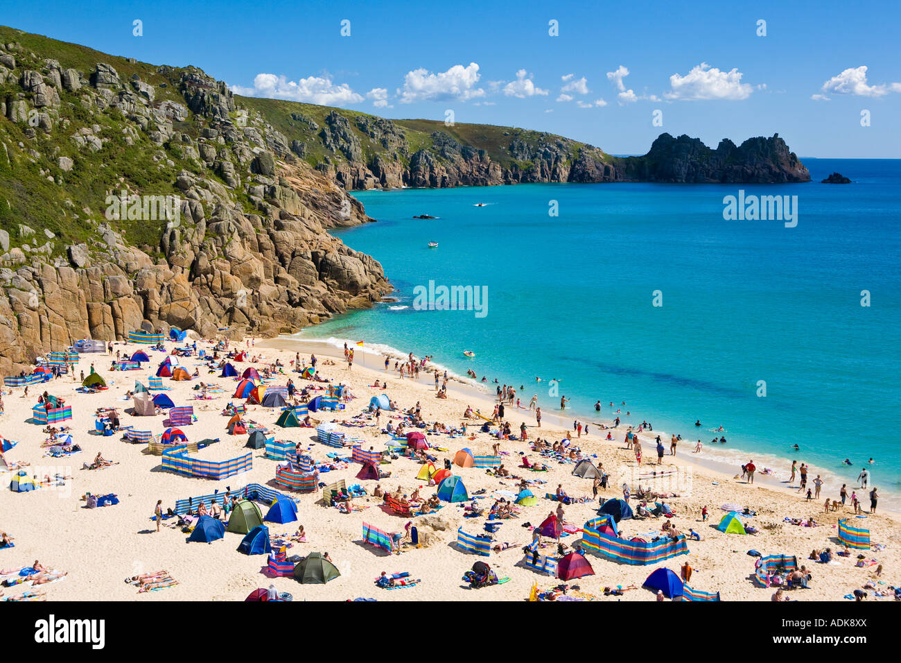 Porthcurno Beach, Cornwall, Regno Unito Foto Stock