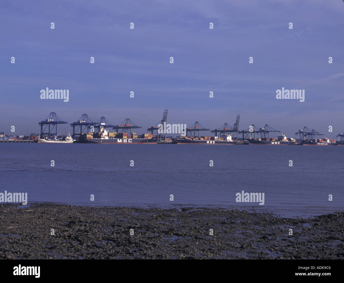 Mare trasporto Felixstowe contenitore porta Suffolk Foto Stock