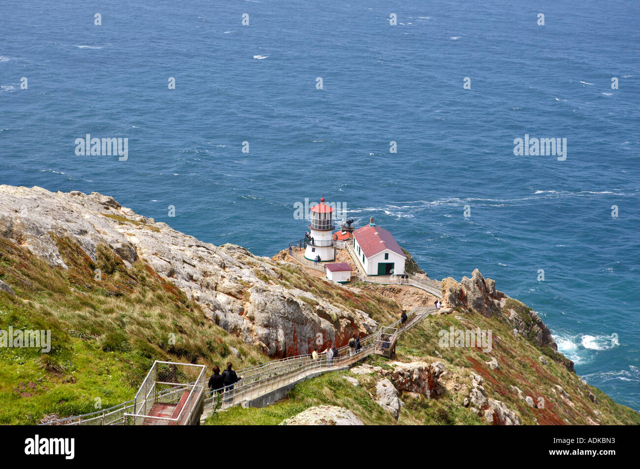 Point Reyes Lighthouse con fasi Point Reyes National Seashore California Foto Stock