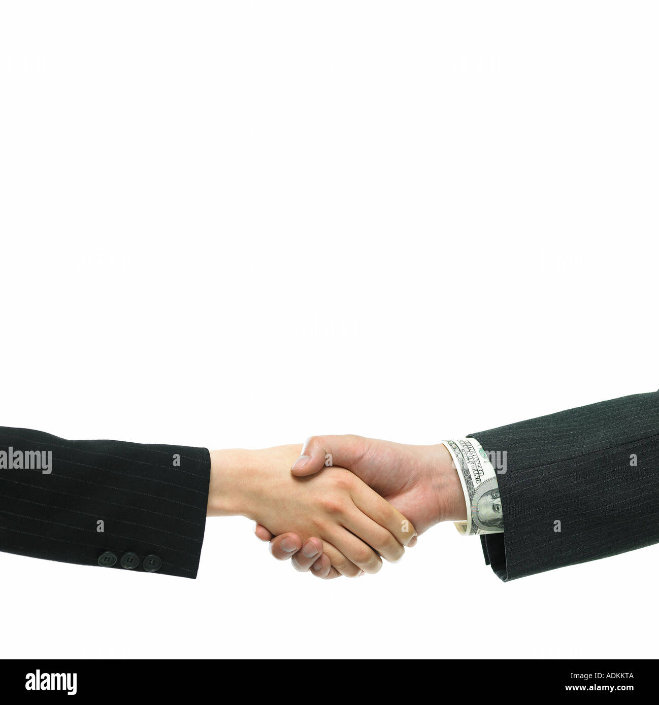 Il concetto di business di un imprenditore e imprenditrice s lo handshaking Foto Stock