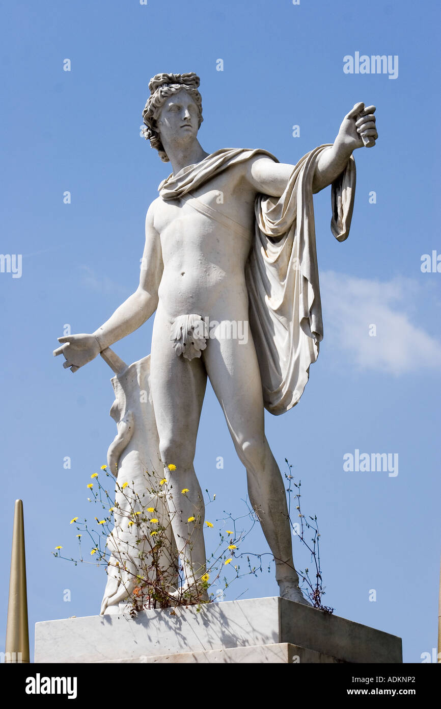 Statua Villa Comunale Napoli Italia Foto Stock