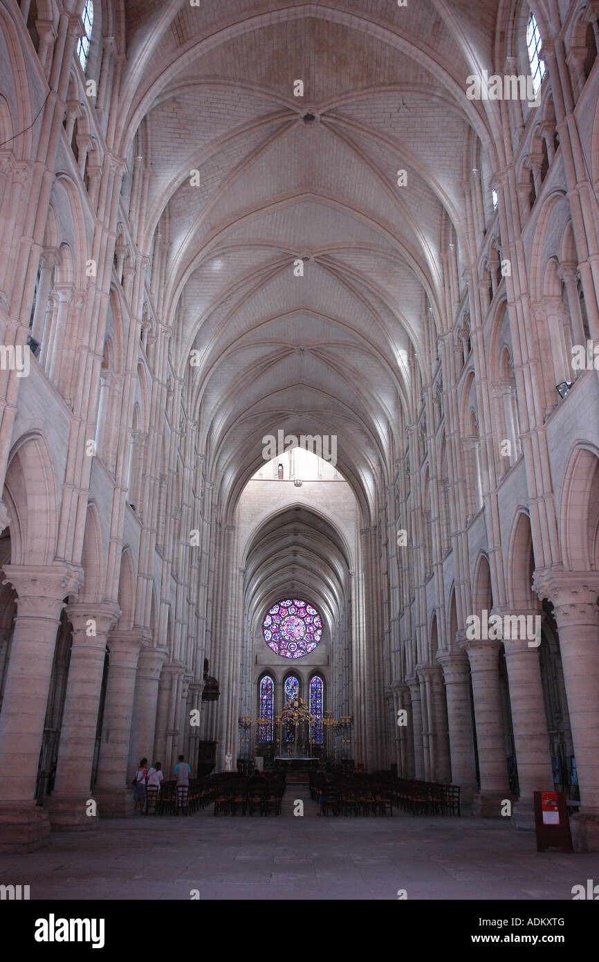 Gli interni della cattedrale di Notre Dame (Laon-Picardy-Francia) Foto Stock