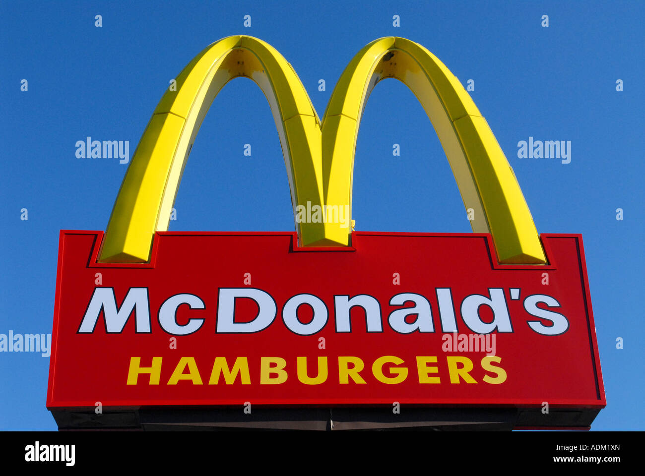 McDonalds hamburger segno Foto Stock