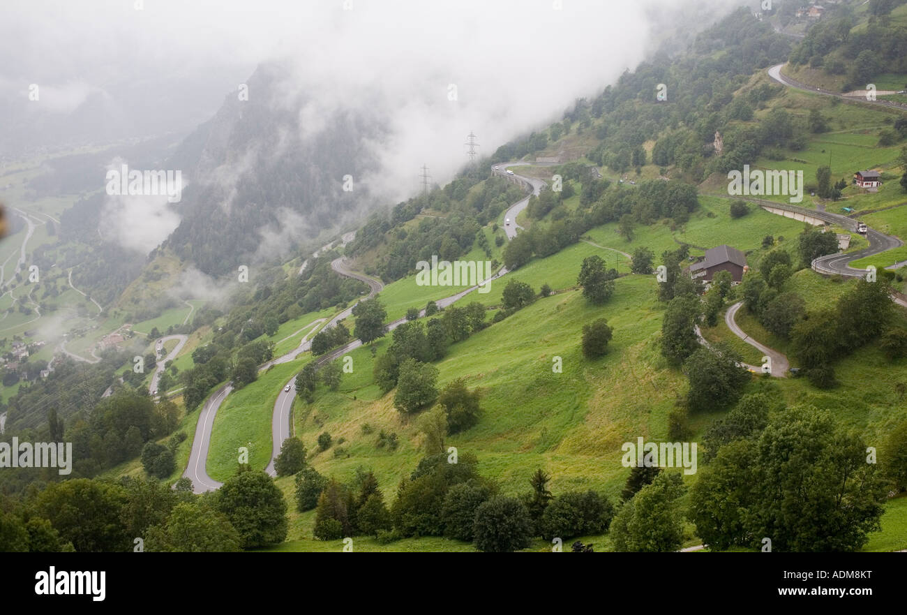 Strada di Montagna fino a Verbier svizzera Foto Stock