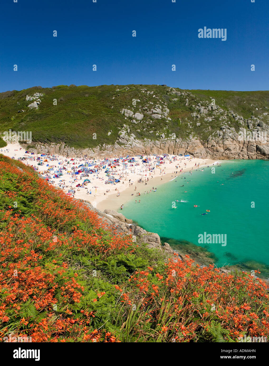 Porthcurno Beach, Cornwall, Regno Unito Foto Stock
