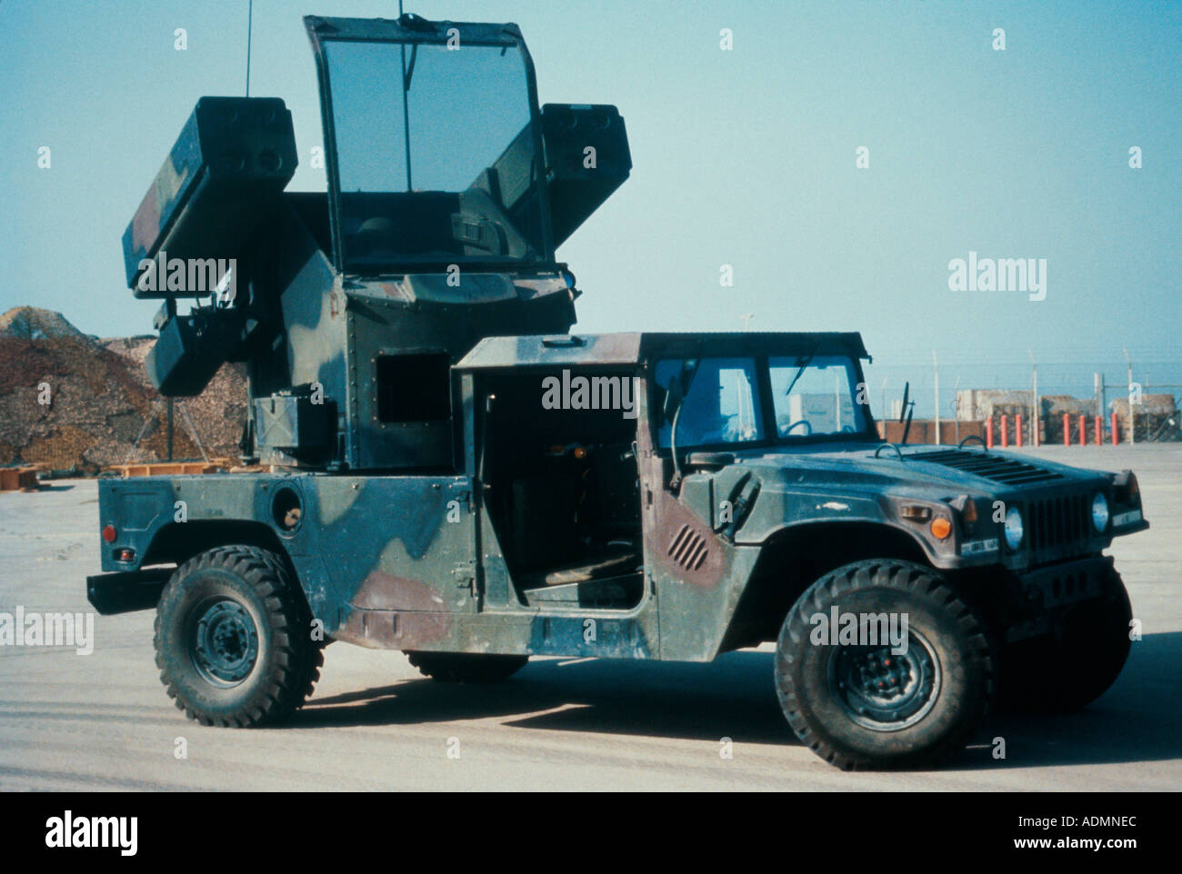 Stinger missili antiaerei su una jeep, Arabia Saudita Foto Stock
