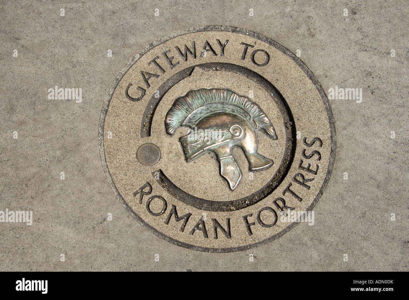 Gateway alla fortezza romana di placca, York Regno Unito. Foto Stock