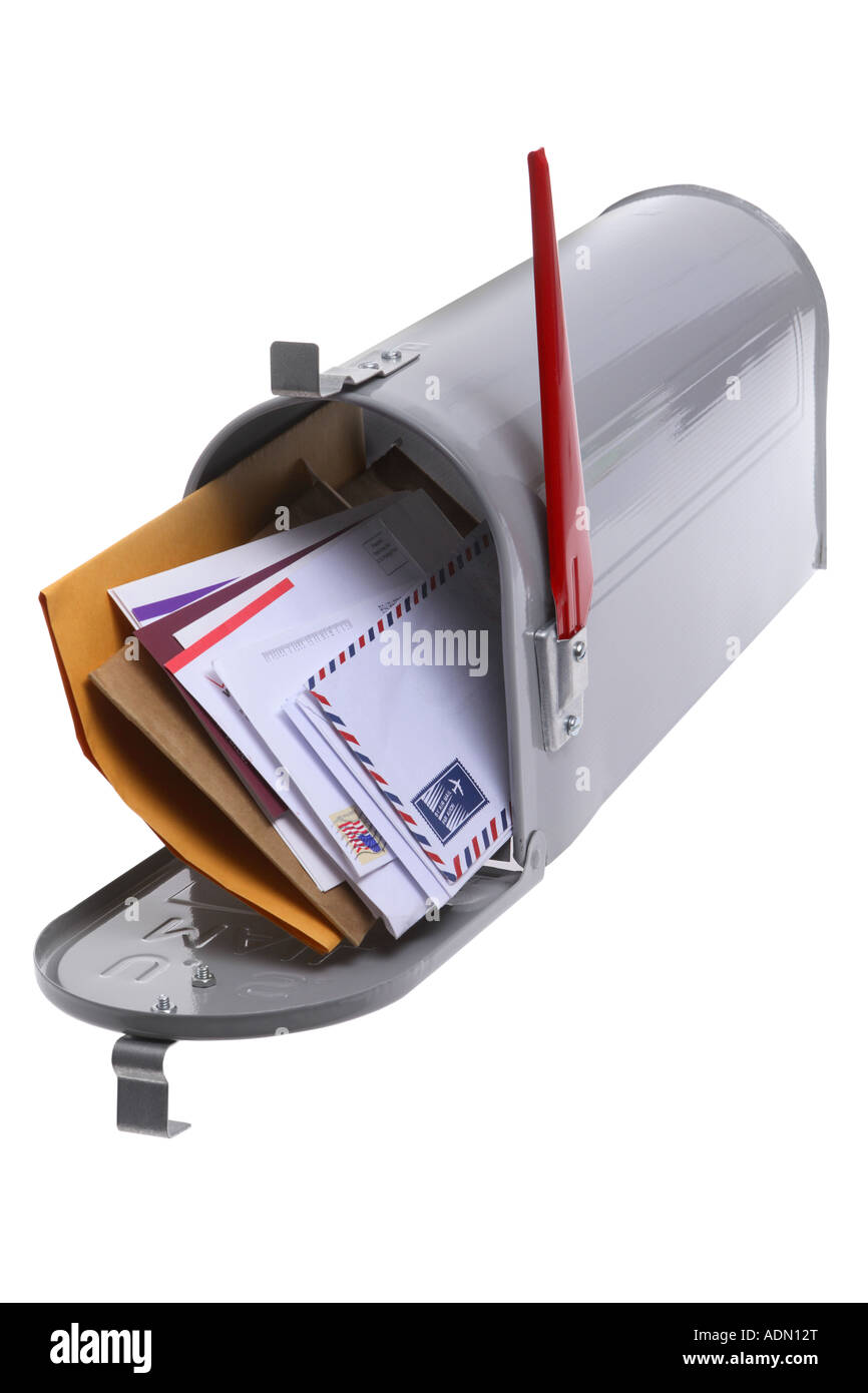 Mailbox ritagliata su sfondo bianco Foto Stock