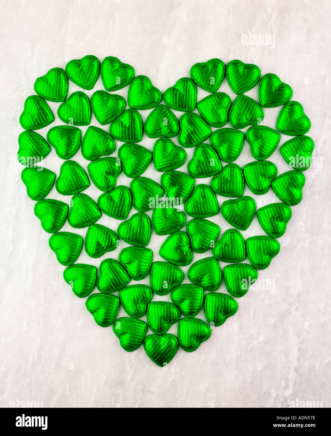 Verde cuore di cioccolato Foto Stock