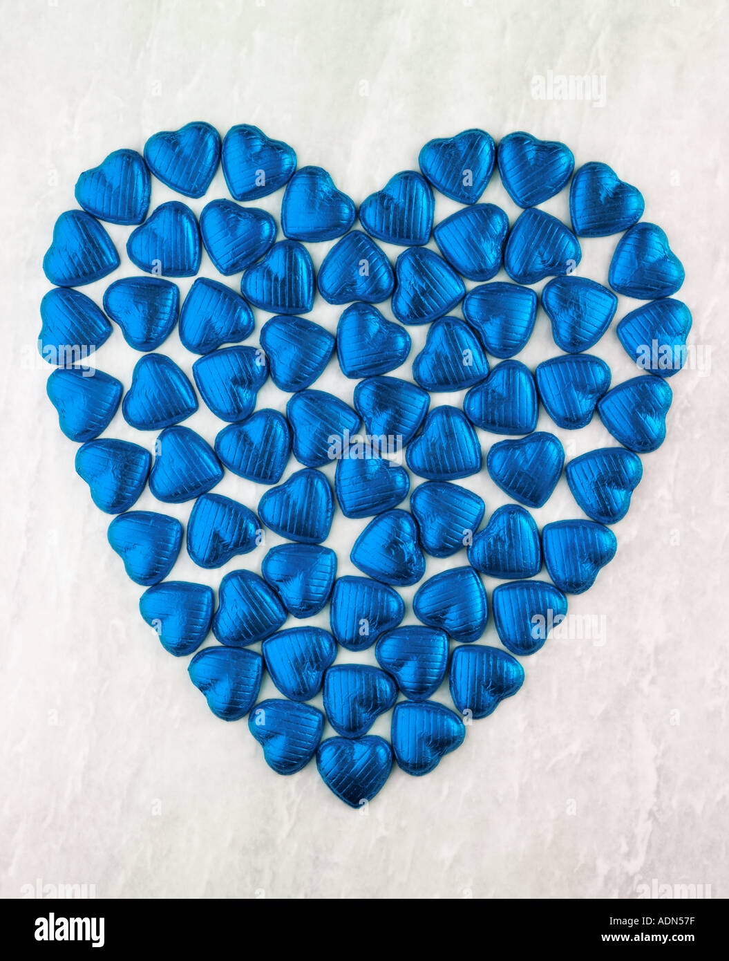 Blu cuore di cioccolato Foto Stock