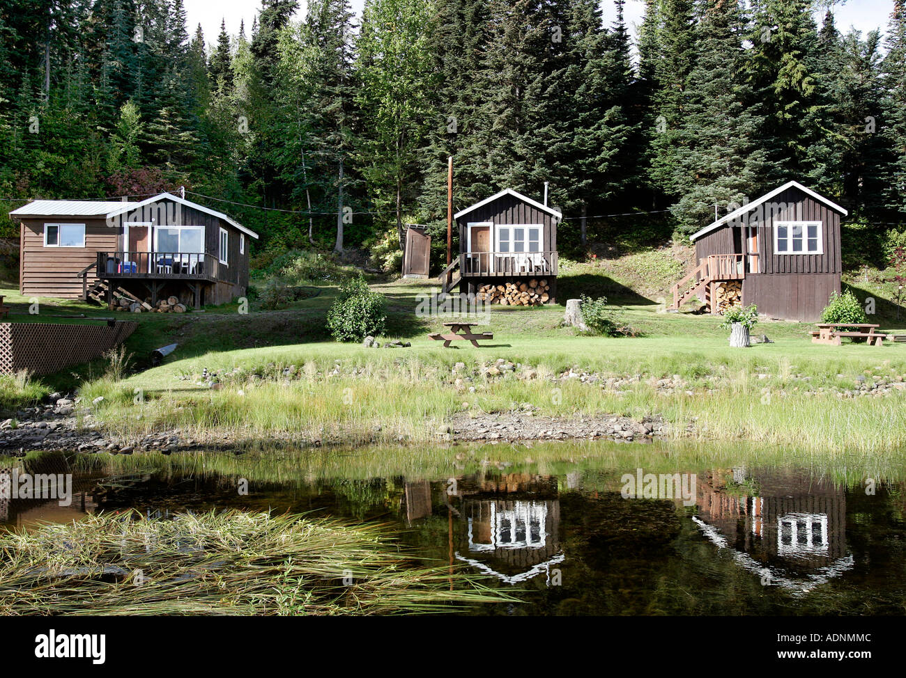 Lodge at Babine lake in British Columbia, Canada Foto Stock