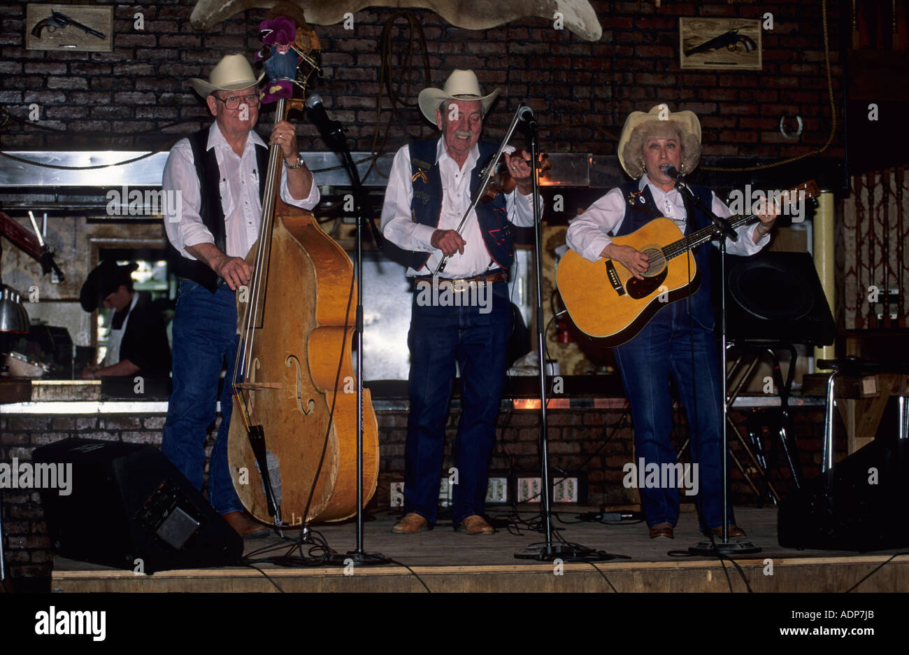 Real America musicisti di una banda di paese Amarillo Texas USA Foto Stock