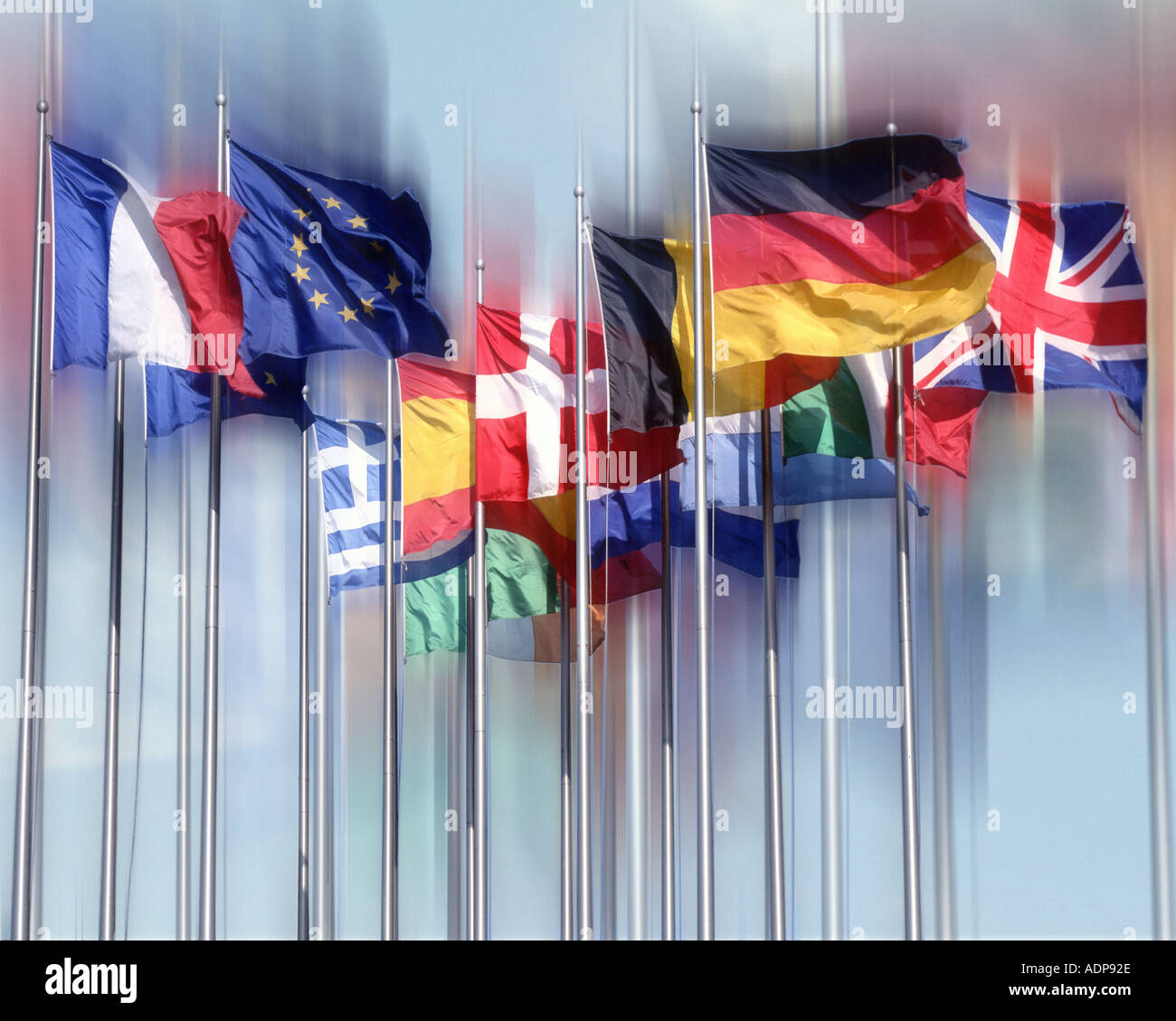 Concetto: le bandiere di Europa Foto Stock