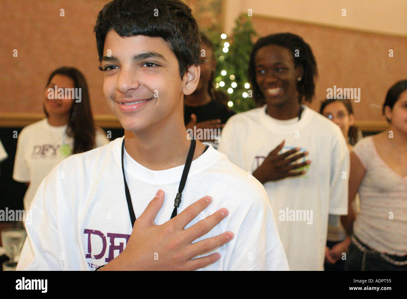 Miami Florida,Drug Free Youth in Town DFYIT club,anti-dipendenza programma organizzazione no profit,Summit,studenti scuola,campus,imparare,insegnare,knowl Foto Stock