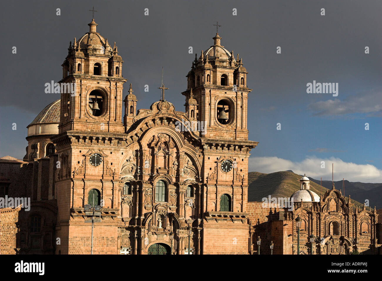 [Iglesia de La Compania de Jesus], la Chiesa Gesuita in presenza di luce solare, Cusco Patrimonio Mondiale UNESCO Città, Perù, Ande, "Sud America" Foto Stock