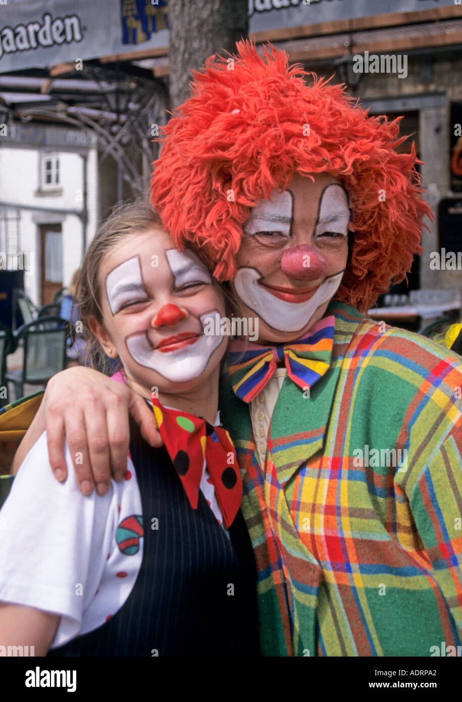 Due clown Belgio Foto Stock