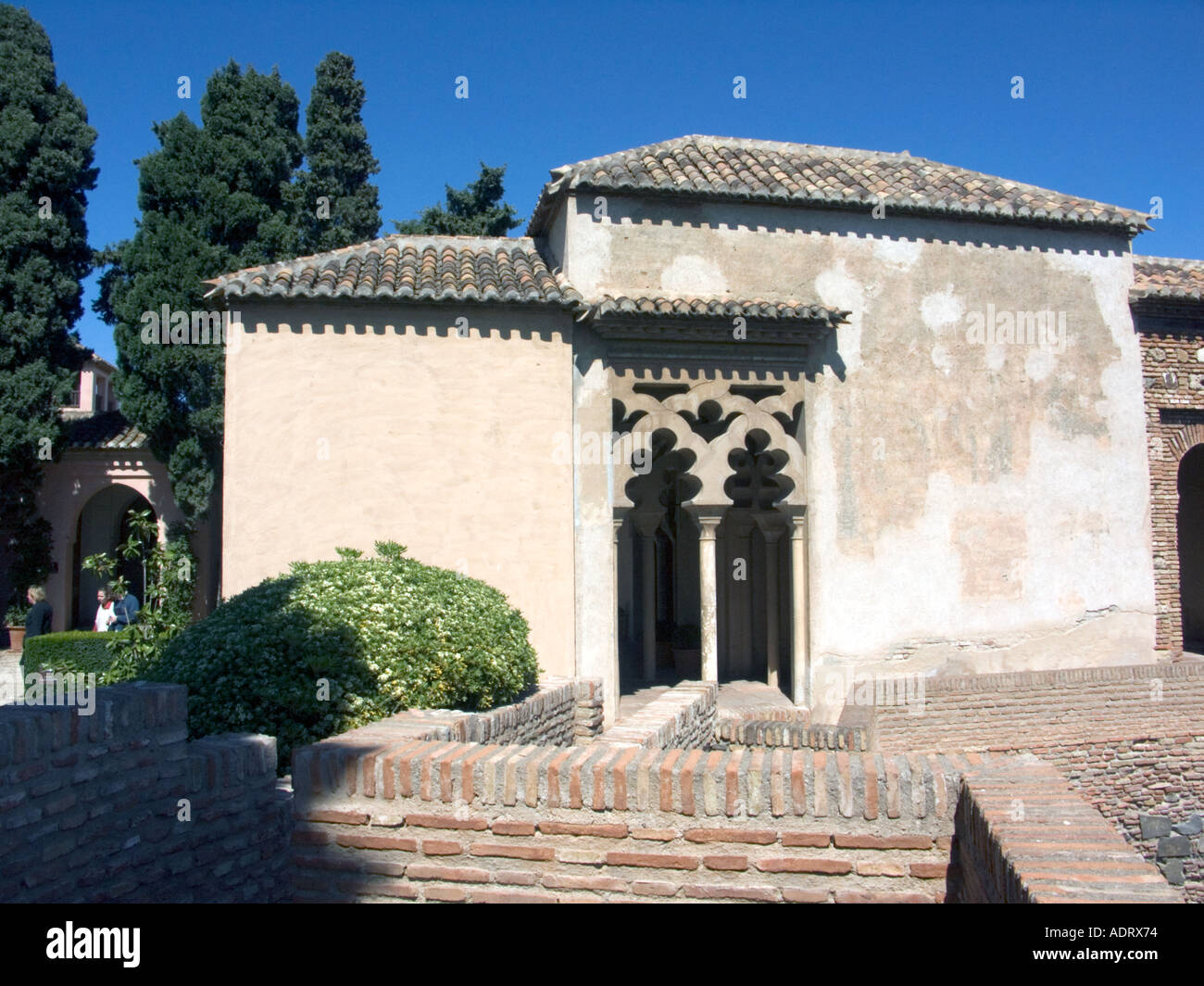 Archi moreschi e colonne, la Alcazaba, la città di Malaga, in Andalusia, Spagna, Europa, arco colonna, 11 undicesimo secolo xi Moor Foto Stock
