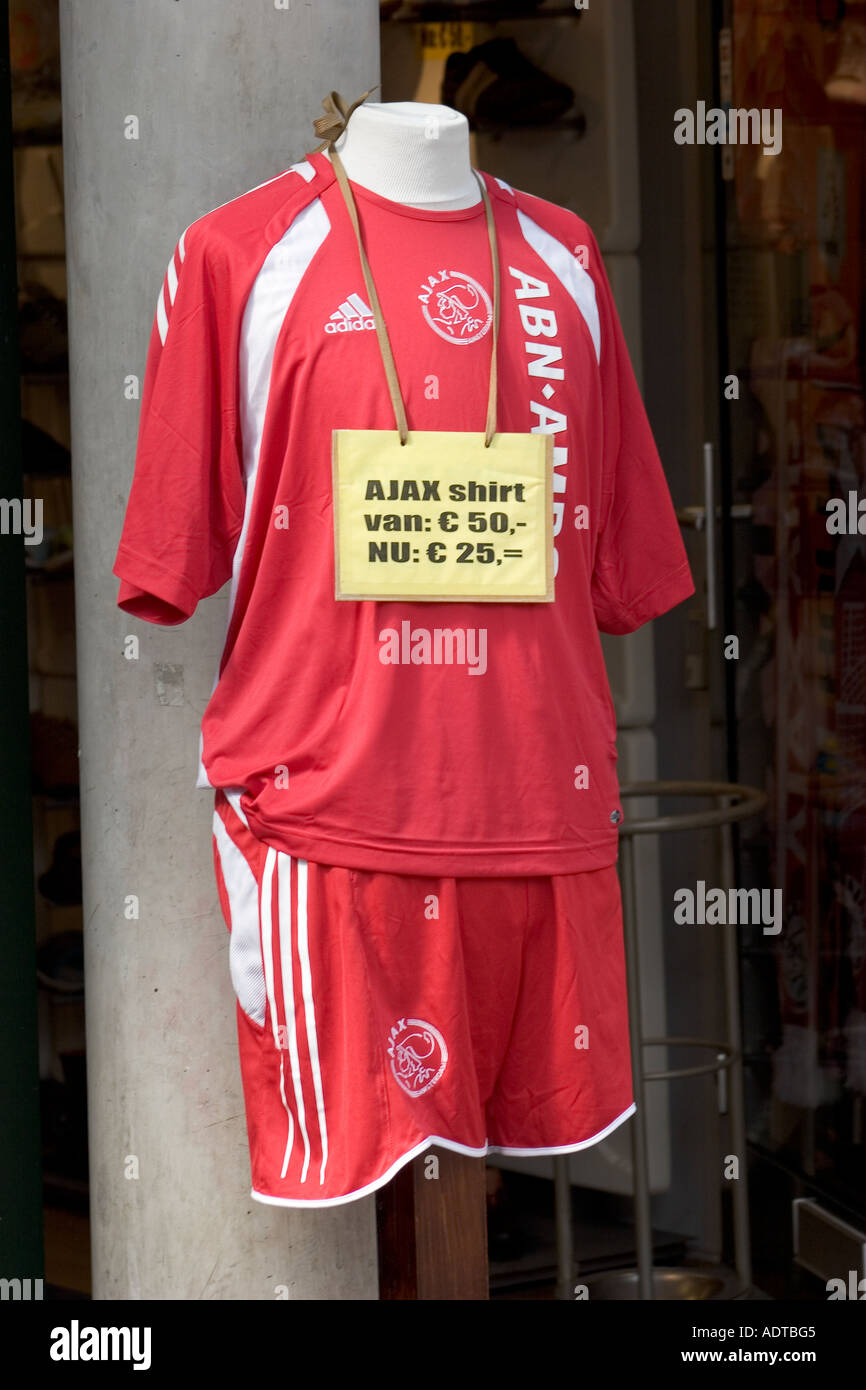 Ajax Football Kit nel negozio Amsterdam Paesi Bassi Foto Stock