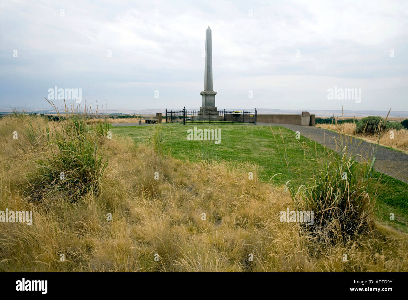 Monumento alle Vittime del 1847 Whitman Massacro nello Stato di Washington Foto Stock