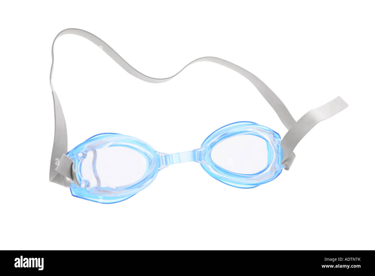 Occhiali da nuoto ritagliata su sfondo bianco Foto Stock