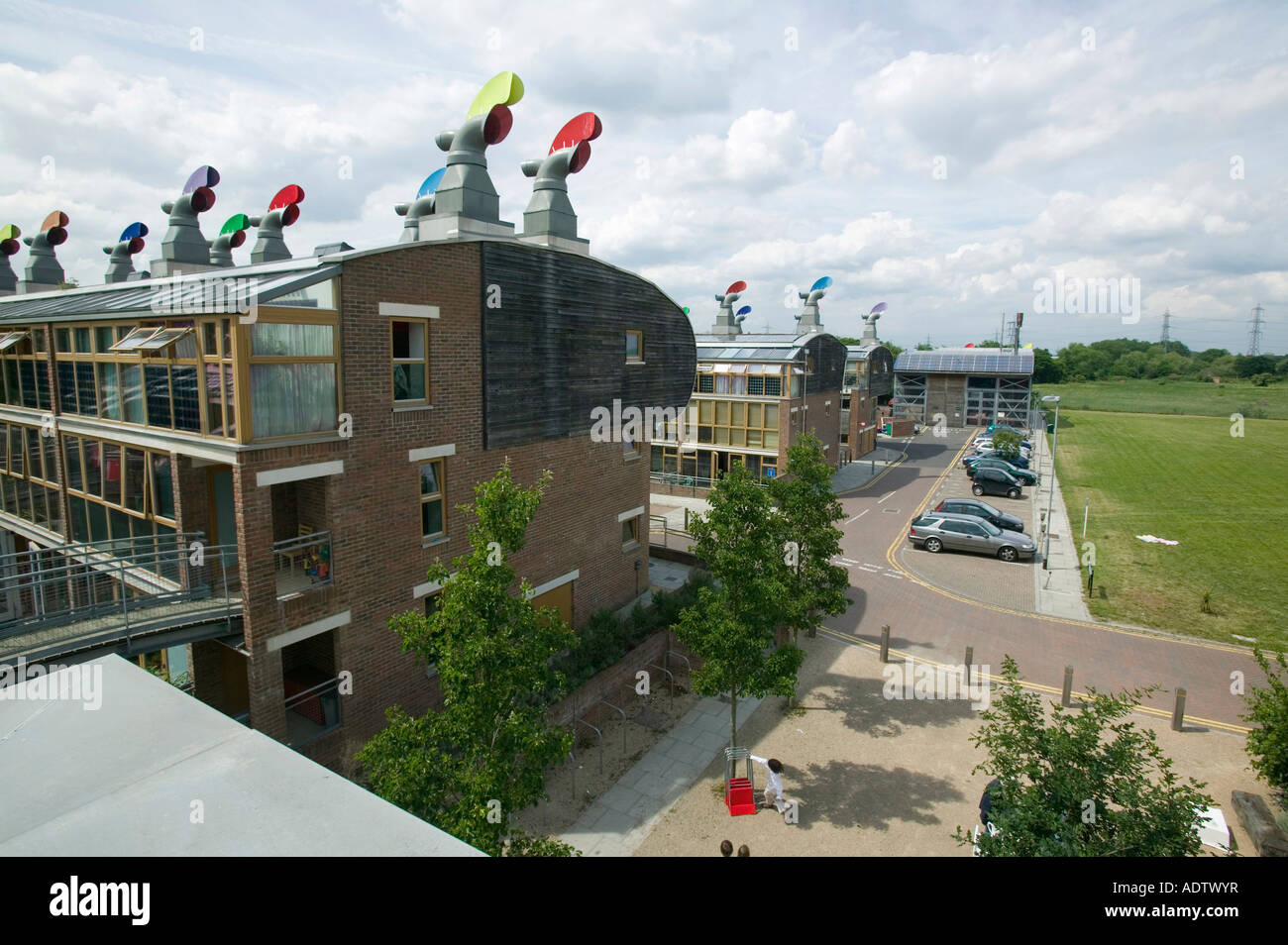 Bedzed IL REGNO UNITO s più grande villaggio eco Beddington London REGNO UNITO Foto Stock