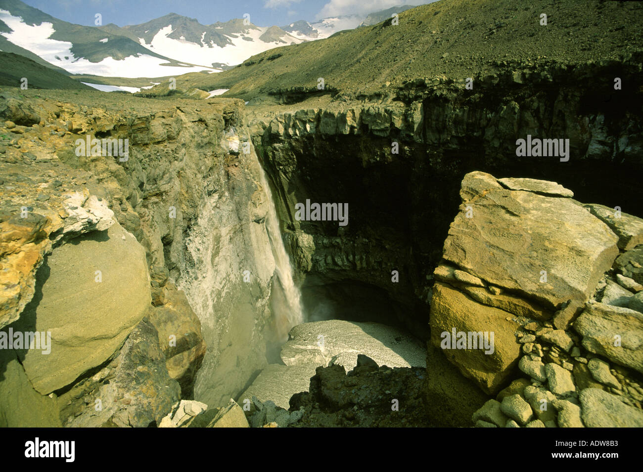 Canyon Opasny vulcano Mutnovski Kamchatka Russia Foto Stock