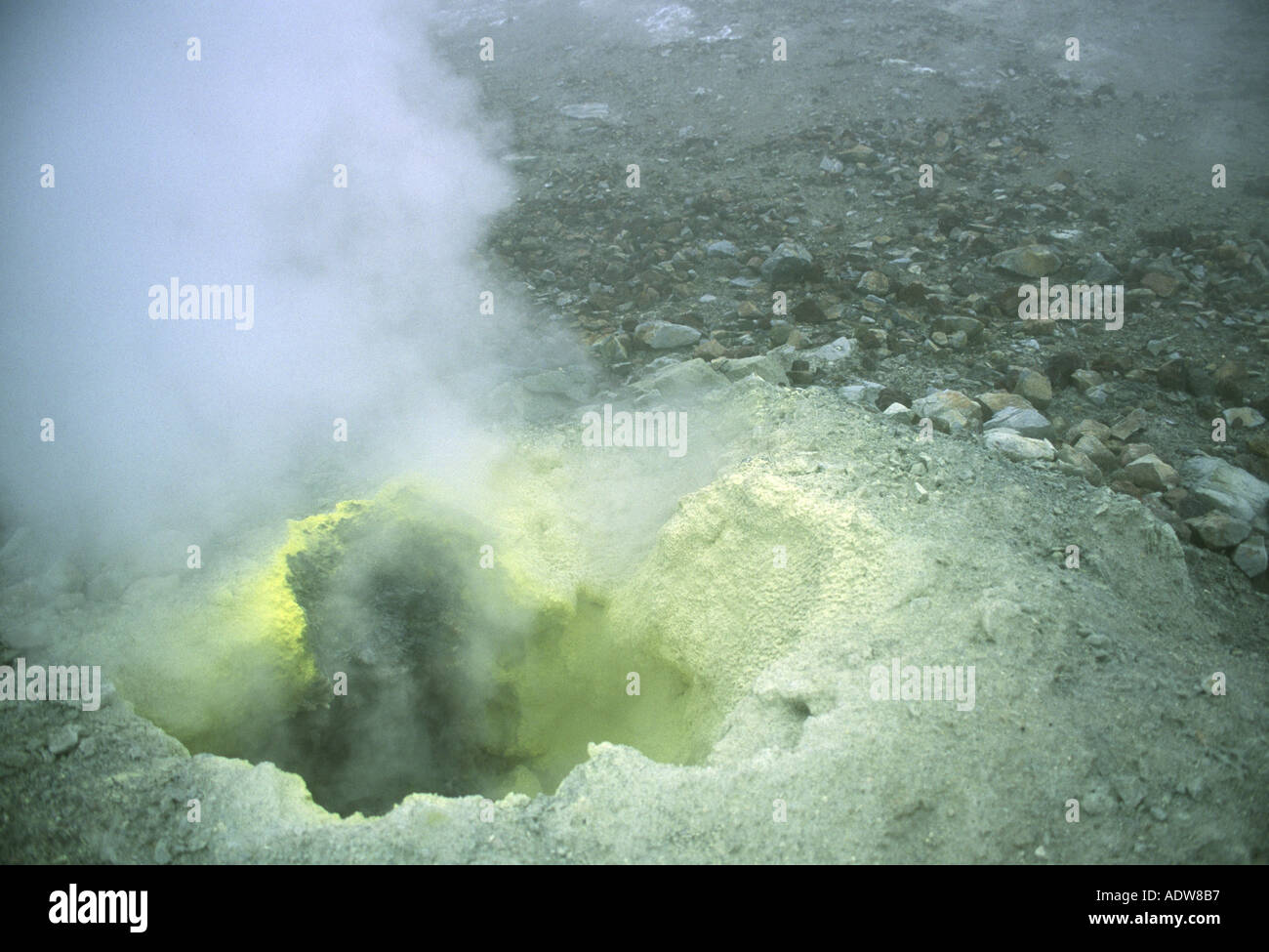 Fumarola sul vulcano Mutnovski Kamchatka Russia Foto Stock