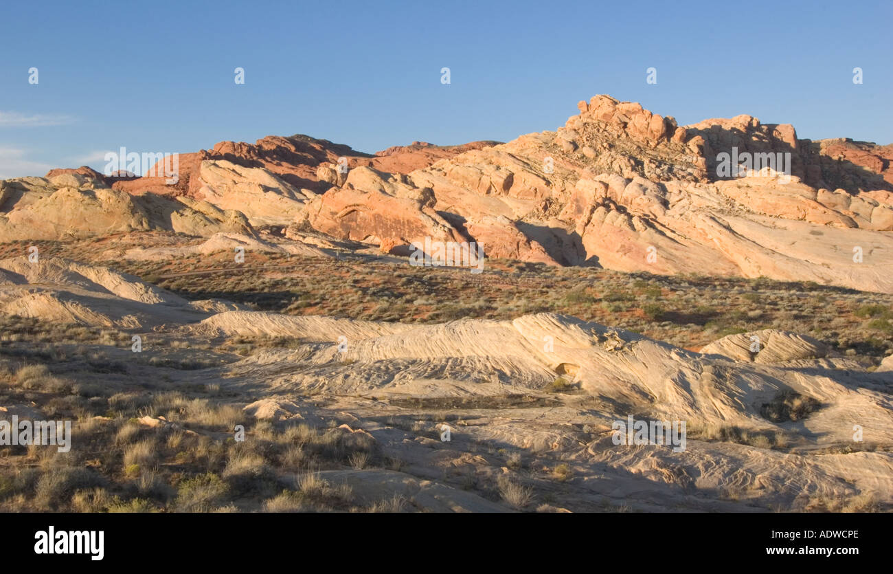 Nevada Valle del Fuoco del Parco Statale di vento e acqua in arenaria scolpita Foto Stock