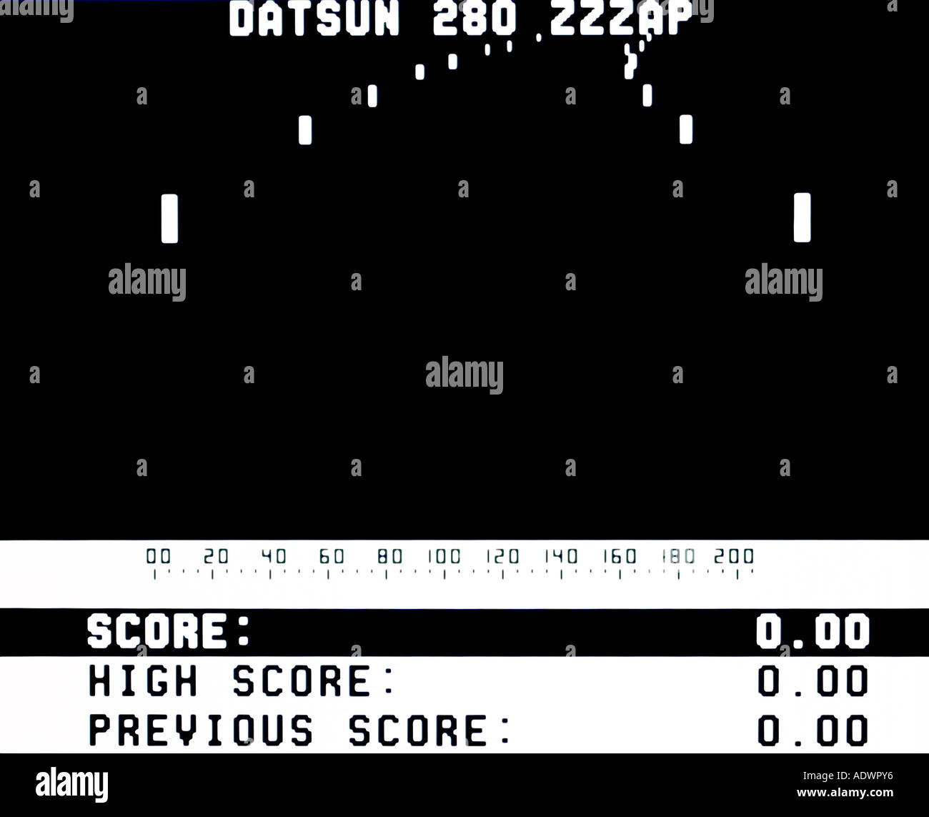 Datsun 280 Zzzap Midway 1976 vintage videogioco arcade screenshot - solo uso editoriale Foto Stock