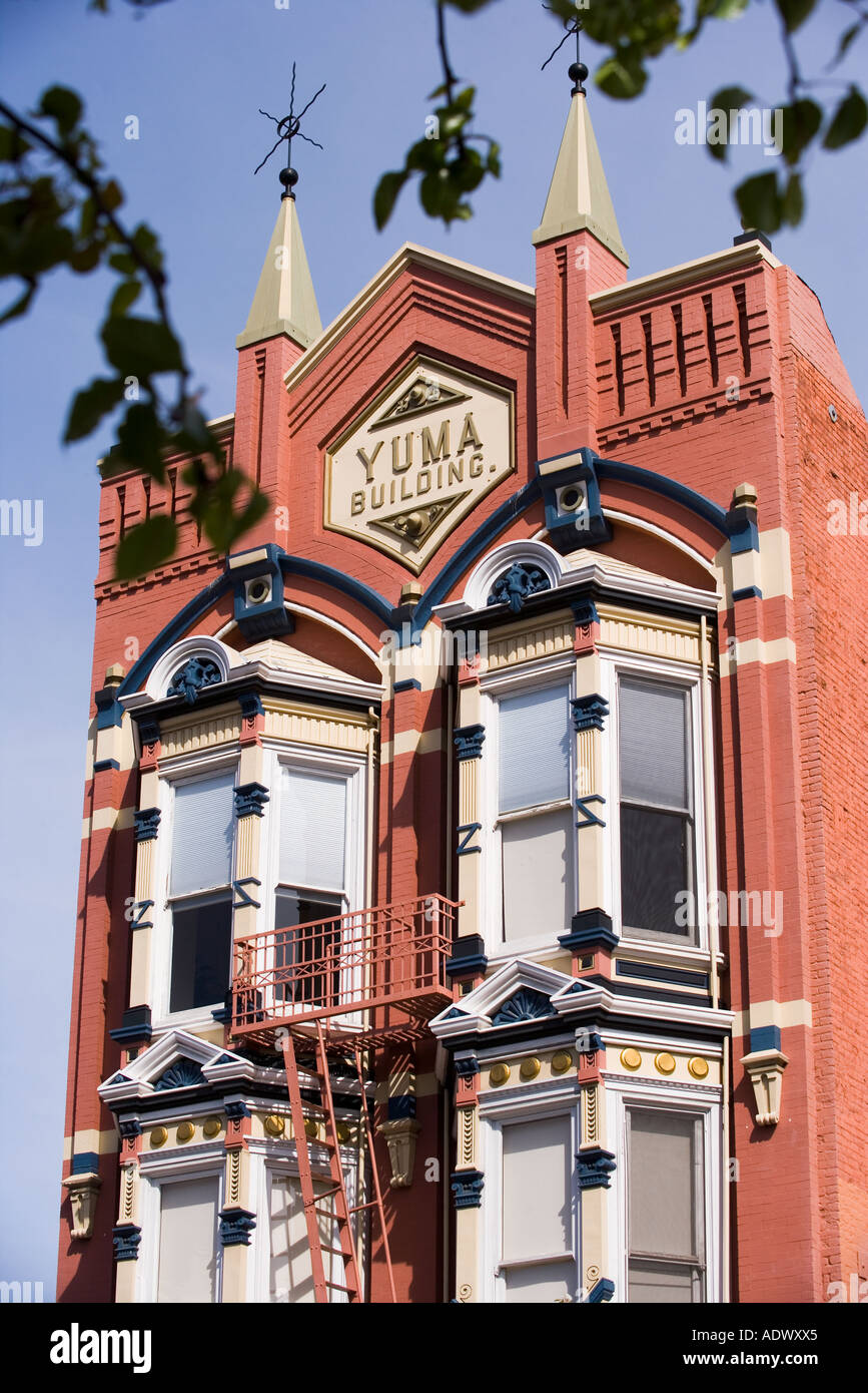 Architettura vittoriana Gaslamp Quarter di San Diego in California Foto Stock