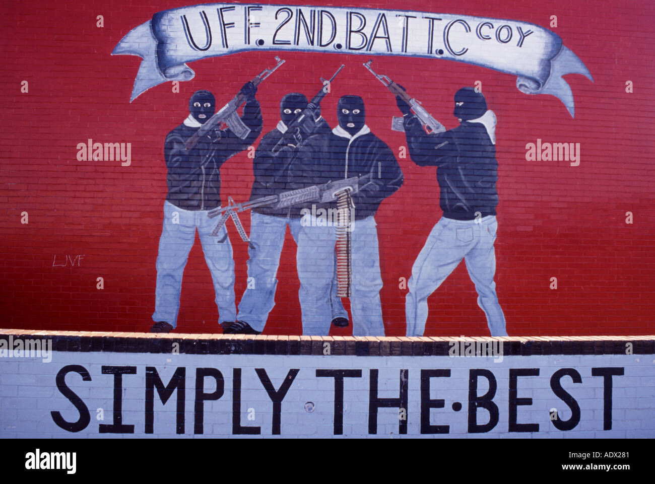 Murali unionista, Shankill, Belfast, Irlanda del Nord, Regno Unito. Foto Stock