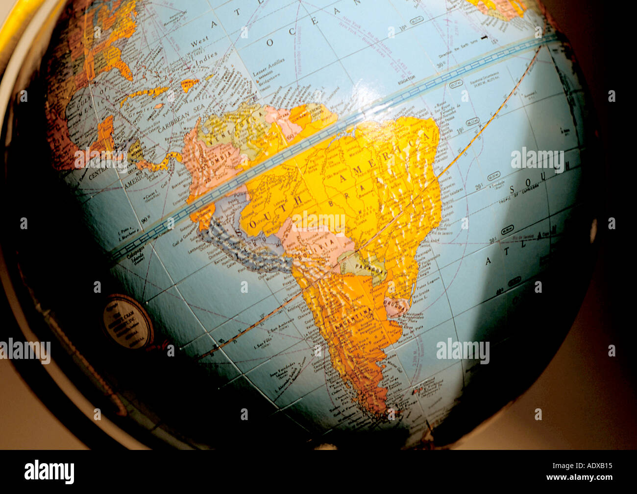 Concetti sud america map globe Foto Stock