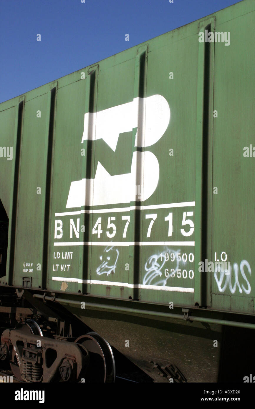 Burlington Northern Railroad nolo auto Foto Stock