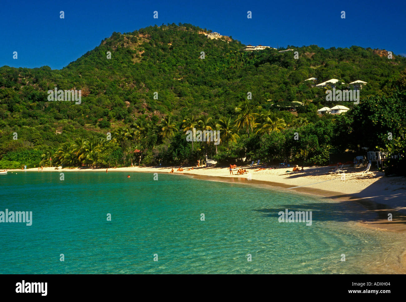 Persone, turisti, Pelican Beach, Saint Barthelemy, St Barts, Caraibi, French West Indies, Francia Foto Stock