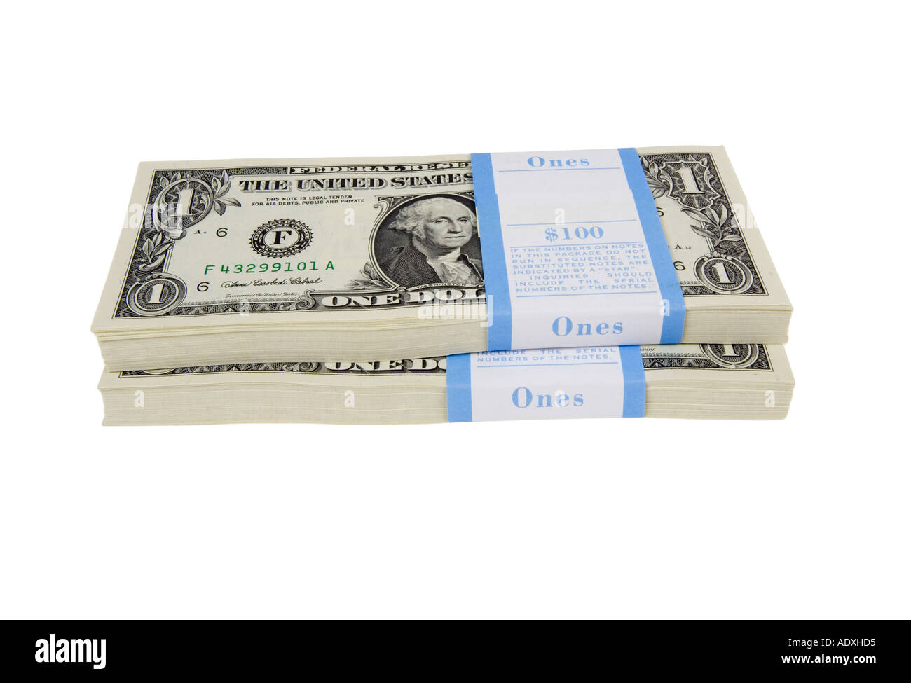 In fiocco di un dollaro 1 note valuta il denaro Foto Stock