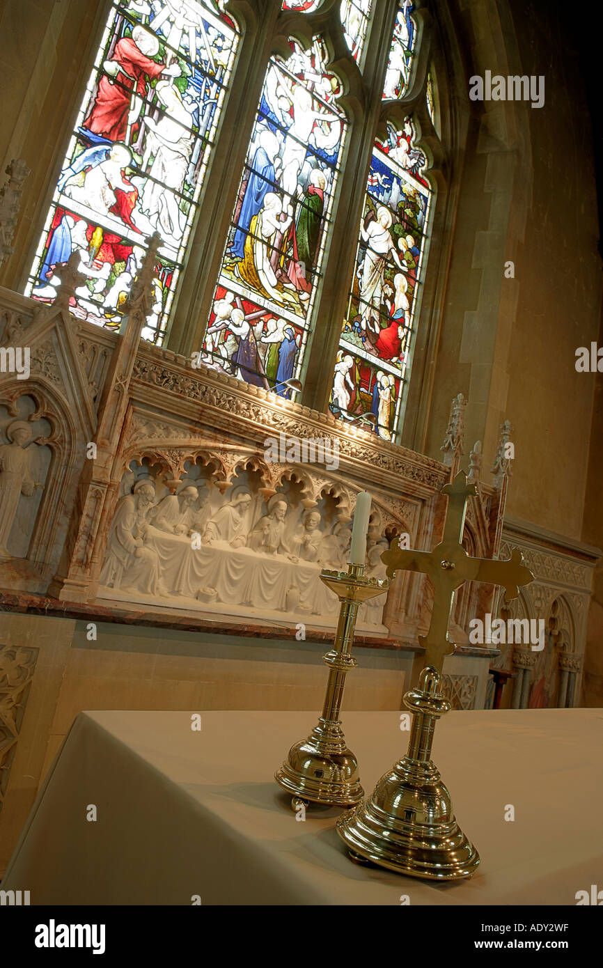 Altare della Chiesa Lockerley in Hampshire REGNO UNITO 1 Foto Stock