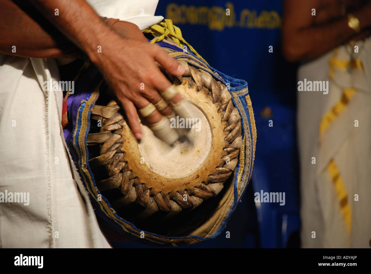 MADHALAM un tradizionale strumento musicale KERALA Foto Stock