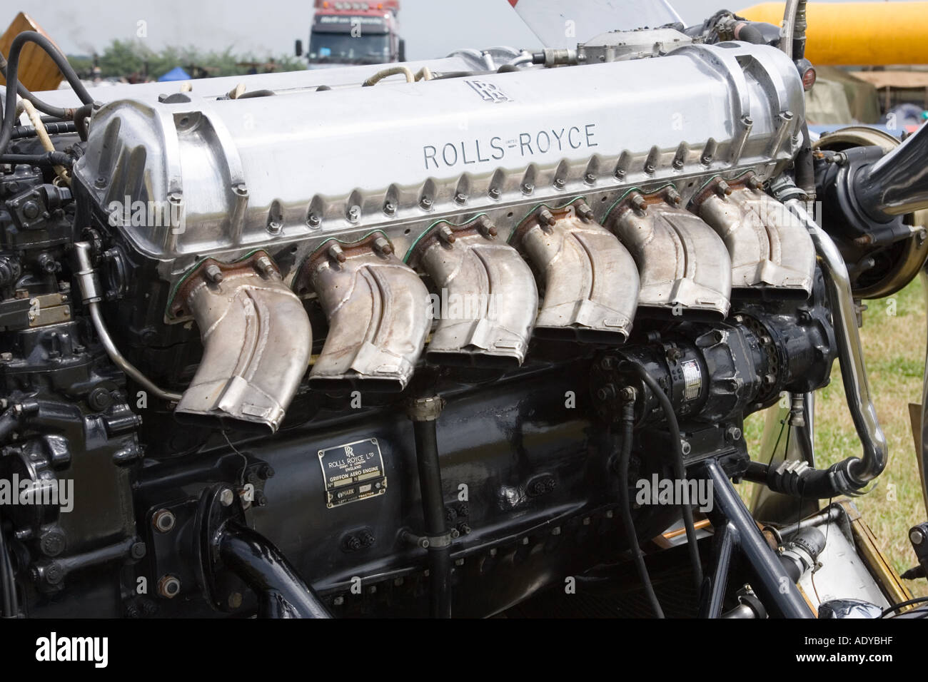 Rolls-Royce Griffon aero engine sul display a Rougham equo nel Suffolk 2006 Foto Stock